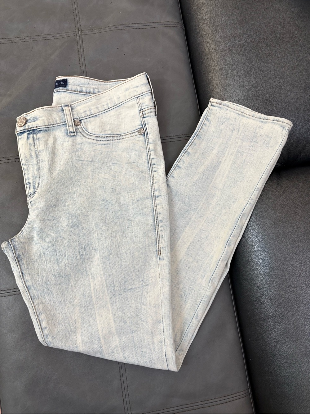 Rock & Republic Kashmiere Light Blue Acid Wash Skinny Jeans Size 14 Stretch - Picture 3 of 6